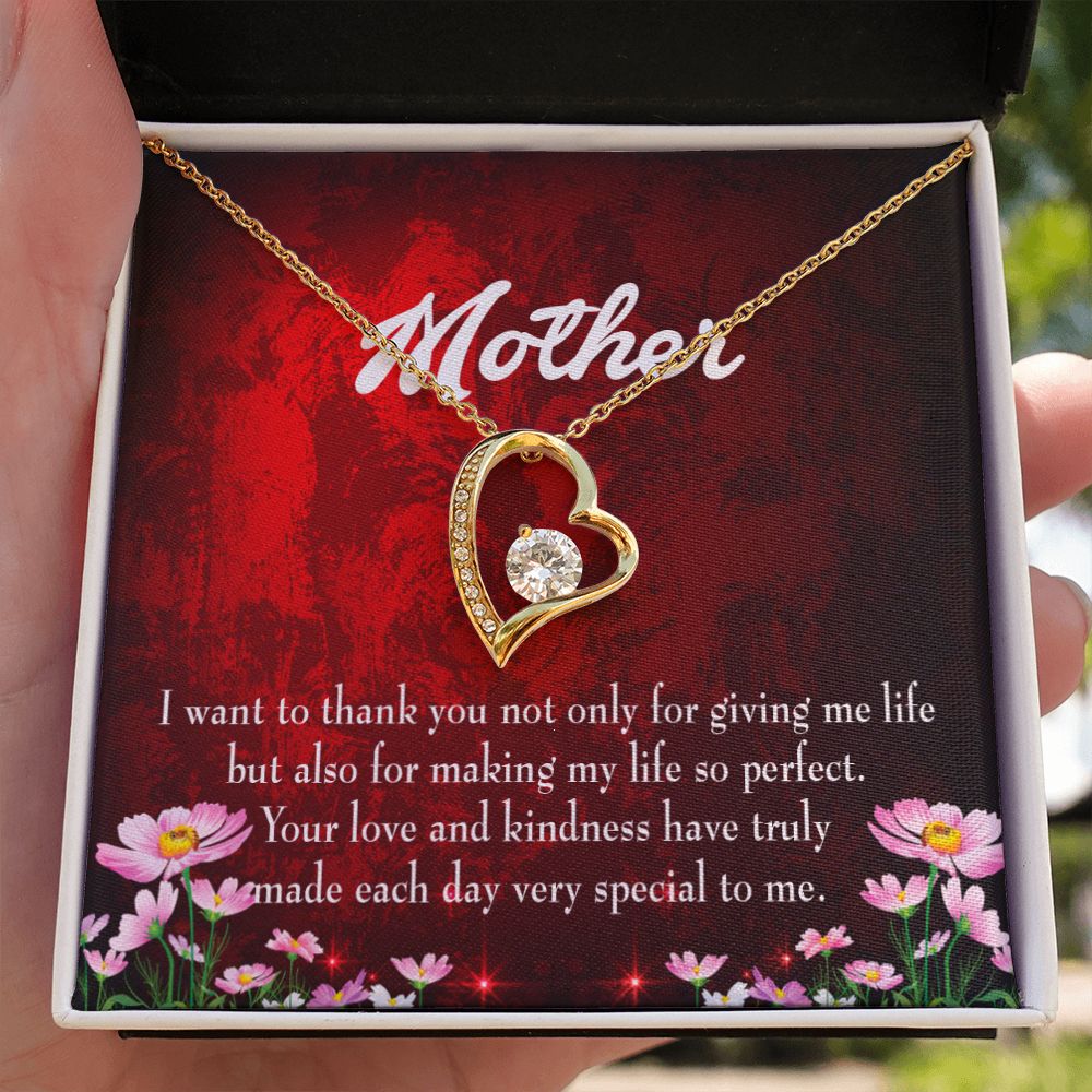 To Mom Thank You Mother Forever Necklace w Message Card-Express Your Love Gifts