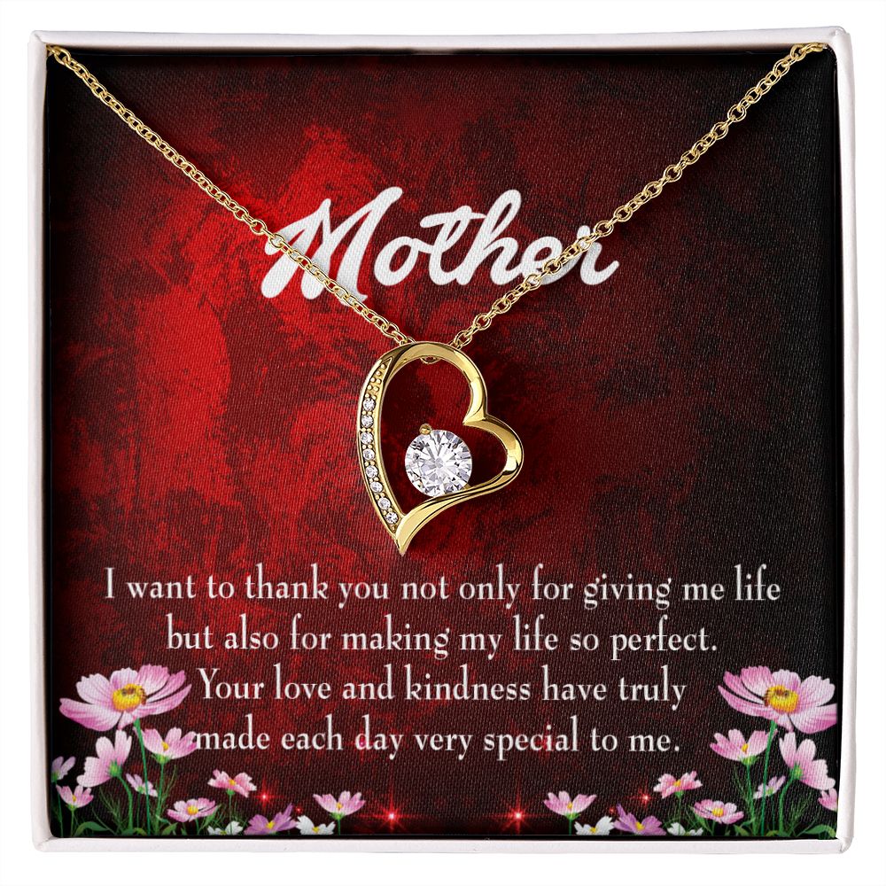 To Mom Thank You Mother Forever Necklace w Message Card-Express Your Love Gifts