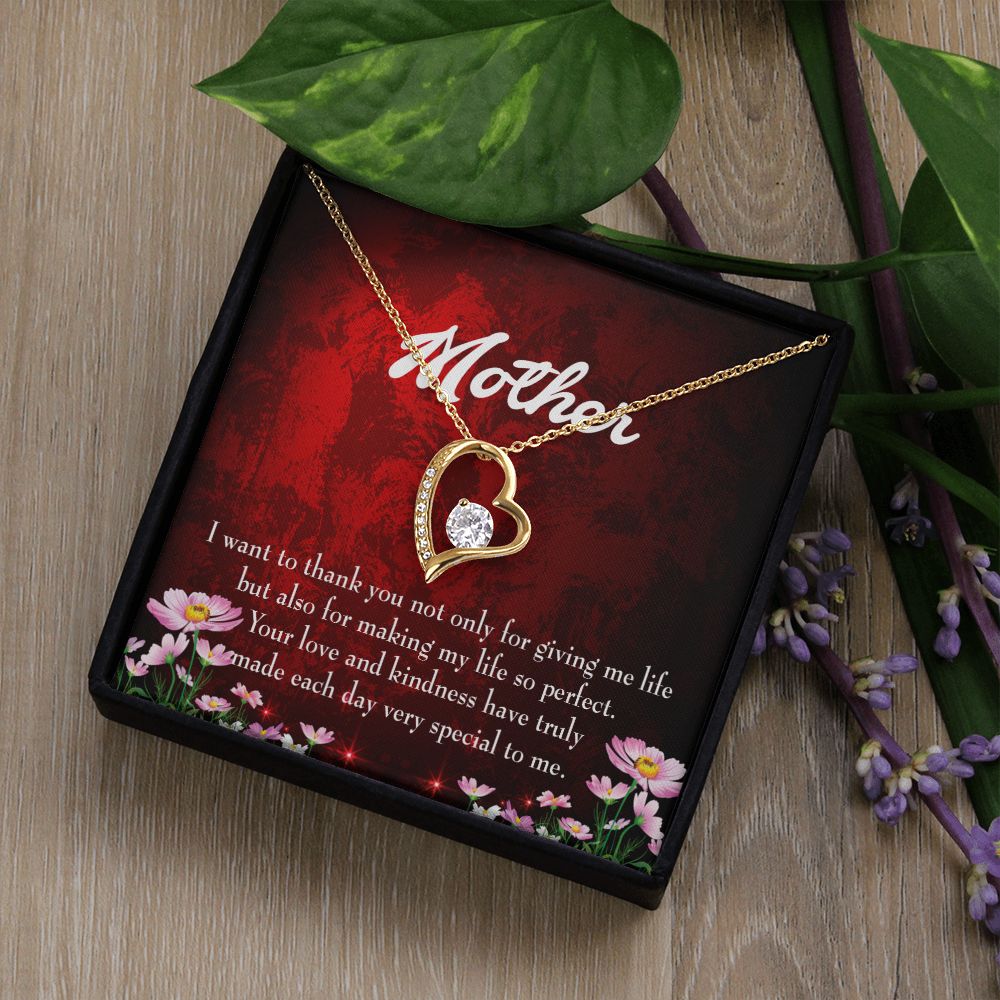 To Mom Thank You Mother Forever Necklace w Message Card-Express Your Love Gifts