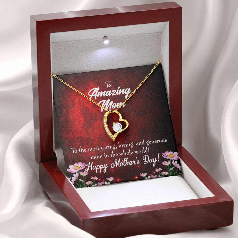 To Mom The Most Caring Forever Necklace w Message Card-Express Your Love Gifts