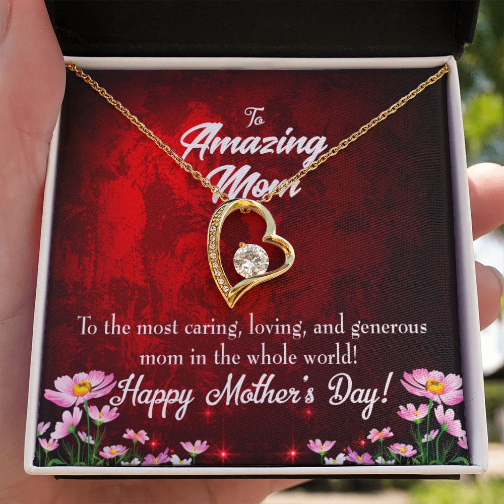 To Mom The Most Caring Forever Necklace w Message Card-Express Your Love Gifts