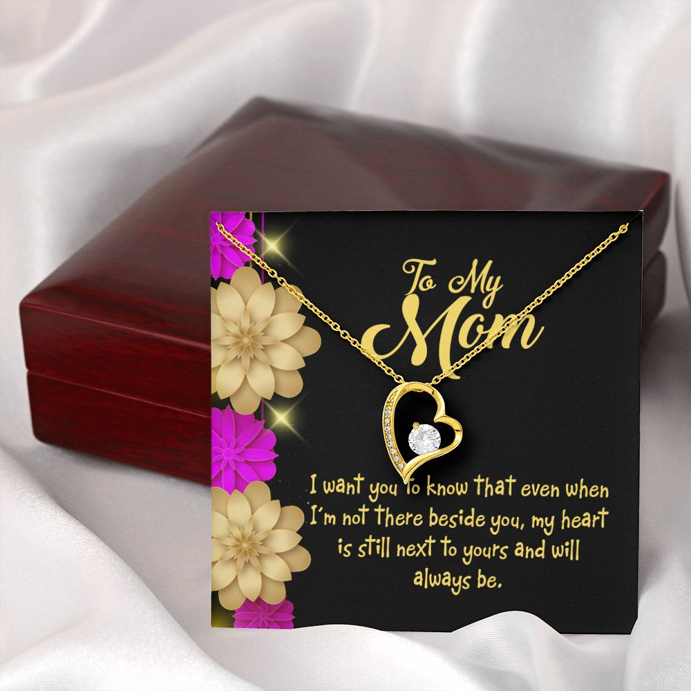 To Mom There Beside You Forever Necklace w Message Card-Express Your Love Gifts