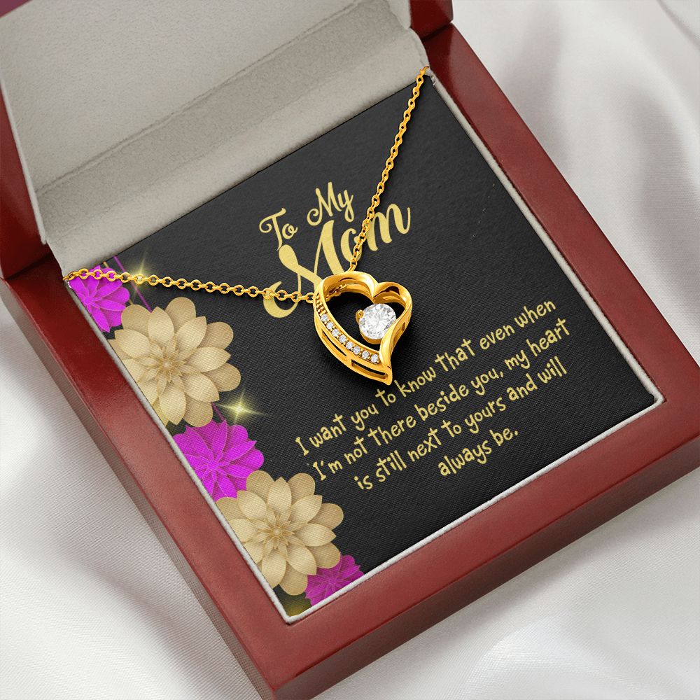 To Mom There Beside You Forever Necklace w Message Card-Express Your Love Gifts