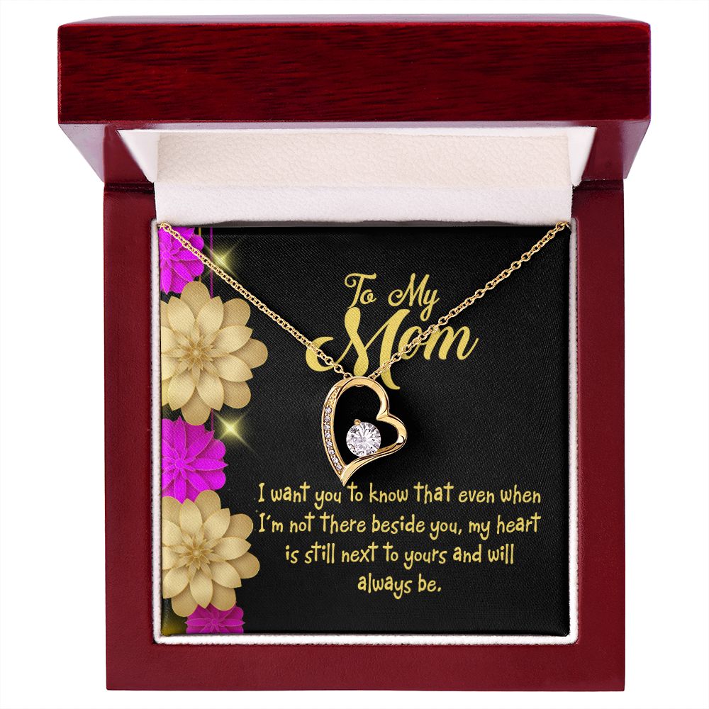 To Mom There Beside You Forever Necklace w Message Card-Express Your Love Gifts