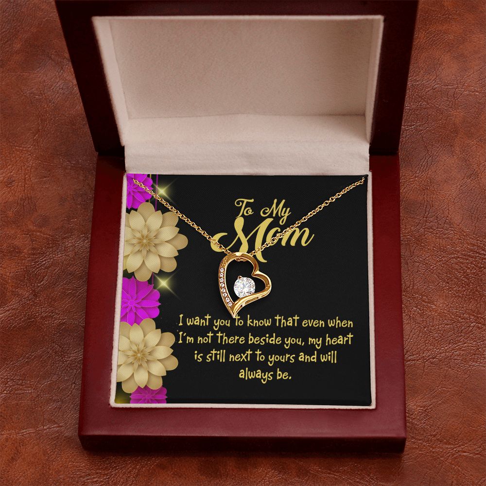 To Mom There Beside You Forever Necklace w Message Card-Express Your Love Gifts