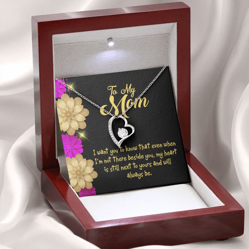 To Mom There Beside You Forever Necklace w Message Card-Express Your Love Gifts