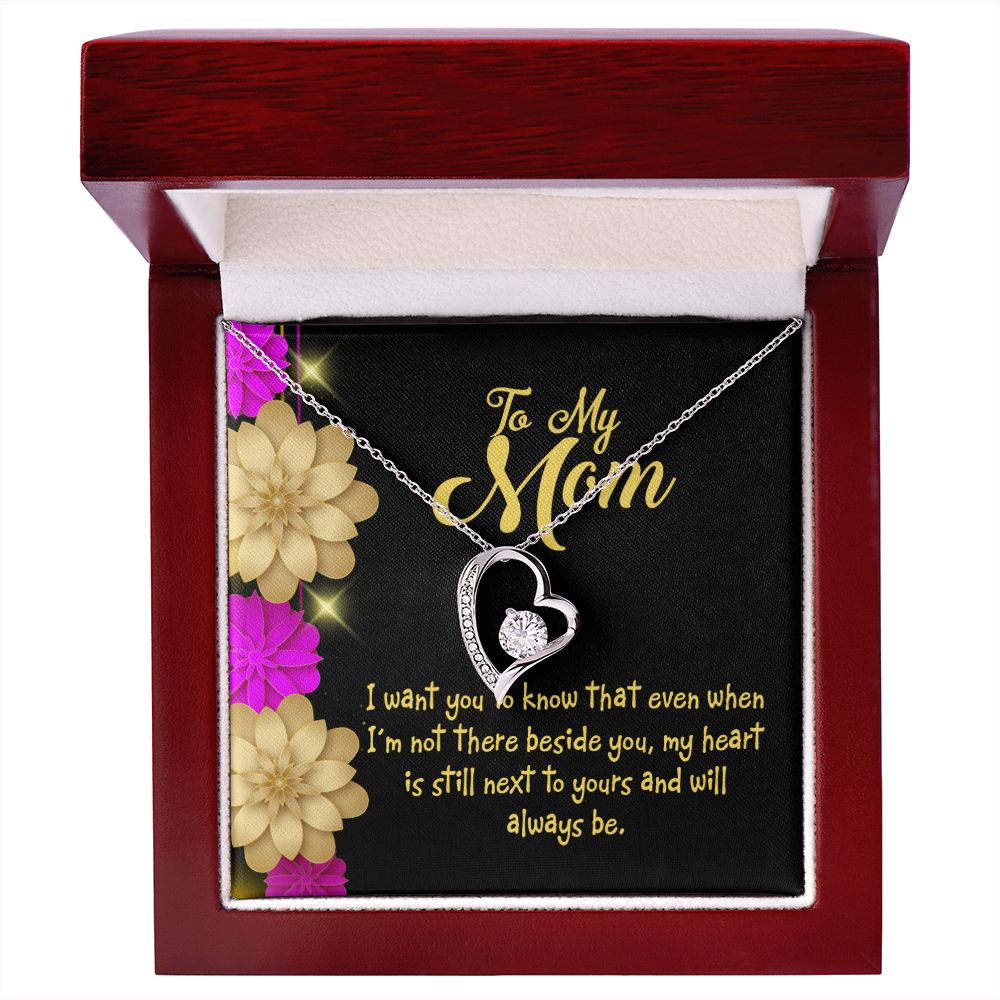 To Mom There Beside You Forever Necklace w Message Card-Express Your Love Gifts