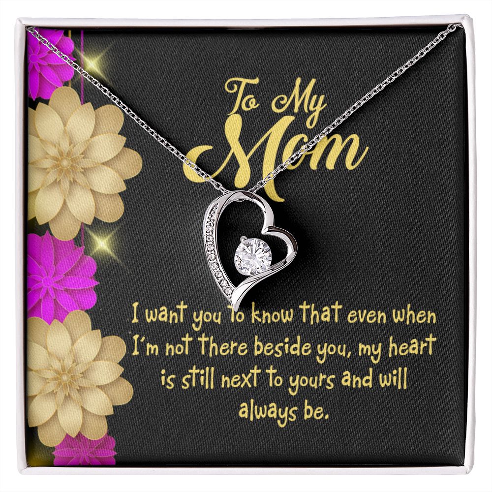 To Mom There Beside You Forever Necklace w Message Card-Express Your Love Gifts