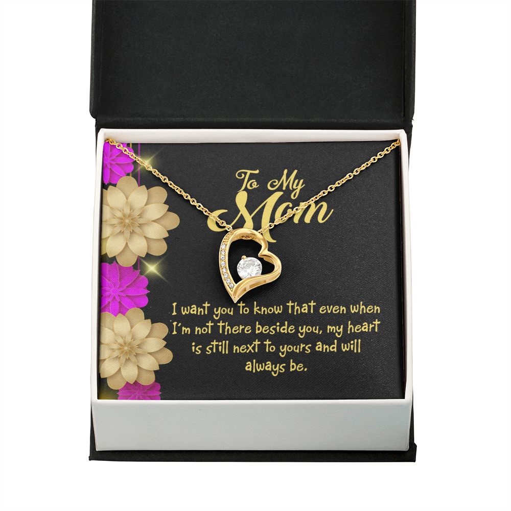 To Mom There Beside You Forever Necklace w Message Card-Express Your Love Gifts