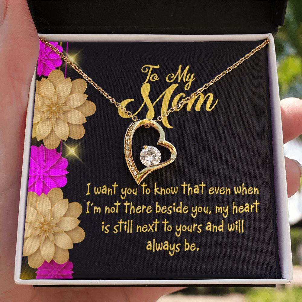 To Mom There Beside You Forever Necklace w Message Card-Express Your Love Gifts