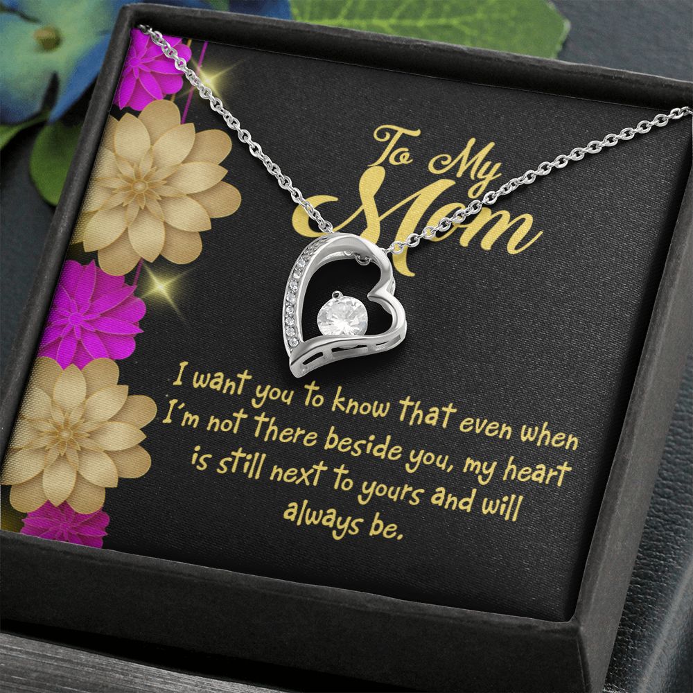 To Mom There Beside You Forever Necklace w Message Card-Express Your Love Gifts