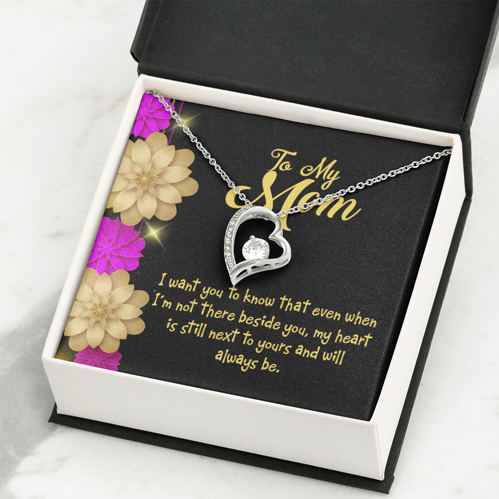 To Mom There Beside You Forever Necklace w Message Card-Express Your Love Gifts