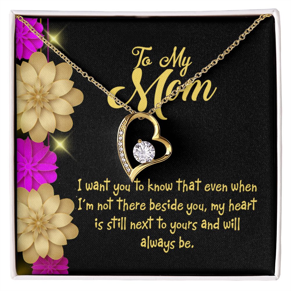 To Mom There Beside You Forever Necklace w Message Card-Express Your Love Gifts