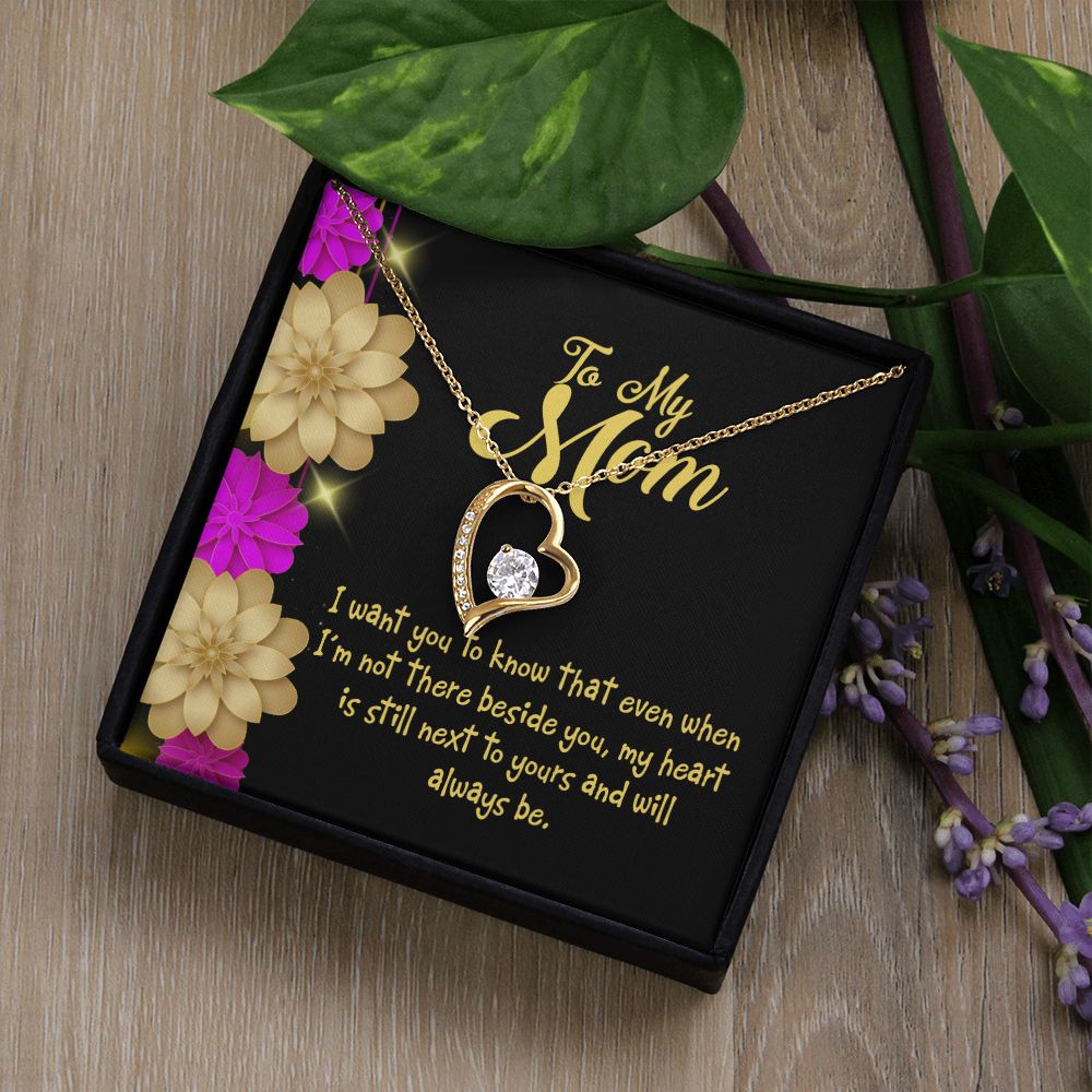 To Mom There Beside You Forever Necklace w Message Card-Express Your Love Gifts