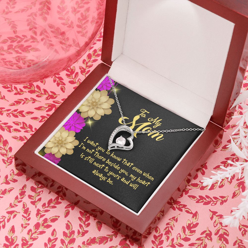 To Mom There Beside You Forever Necklace w Message Card-Express Your Love Gifts