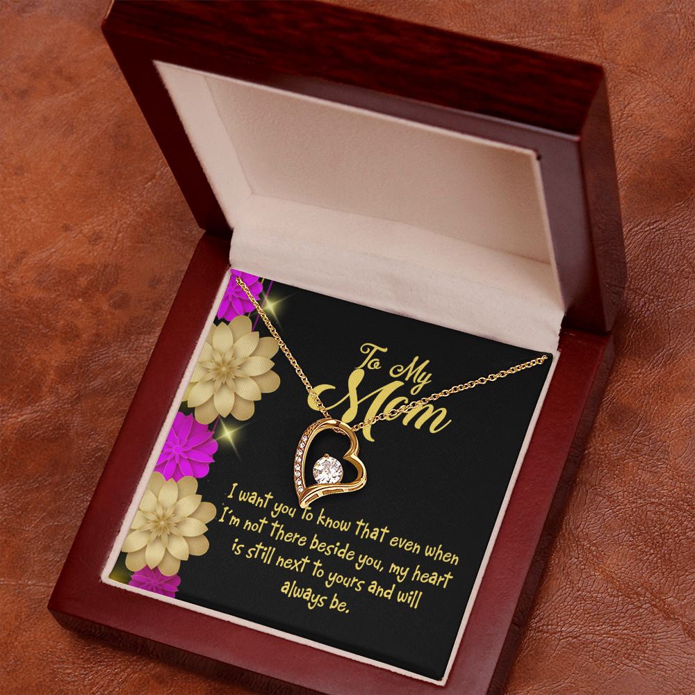 To Mom There Beside You Forever Necklace w Message Card-Express Your Love Gifts