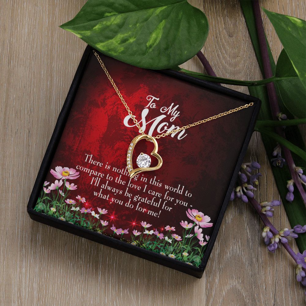 To Mom There is Nothing Forever Necklace w Message Card-Express Your Love Gifts
