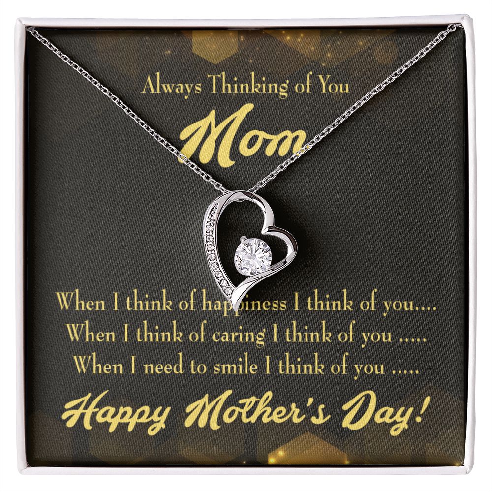 To Mom Thinking of You Forever Necklace w Message Card-Express Your Love Gifts