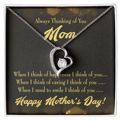 To Mom Thinking of You Forever Necklace w Message Card-Express Your Love Gifts