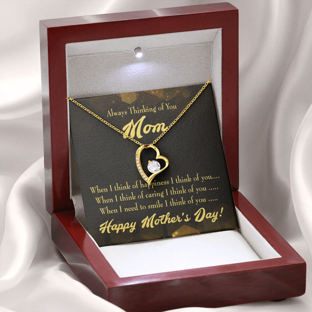 To Mom Thinking of You Forever Necklace w Message Card-Express Your Love Gifts