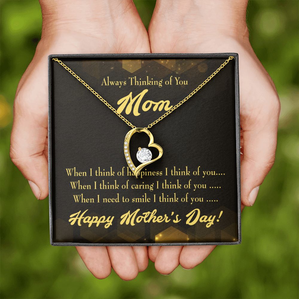 To Mom Thinking of You Forever Necklace w Message Card-Express Your Love Gifts