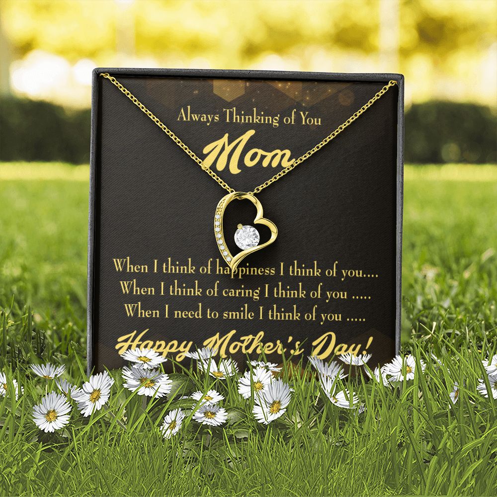 To Mom Thinking of You Forever Necklace w Message Card-Express Your Love Gifts