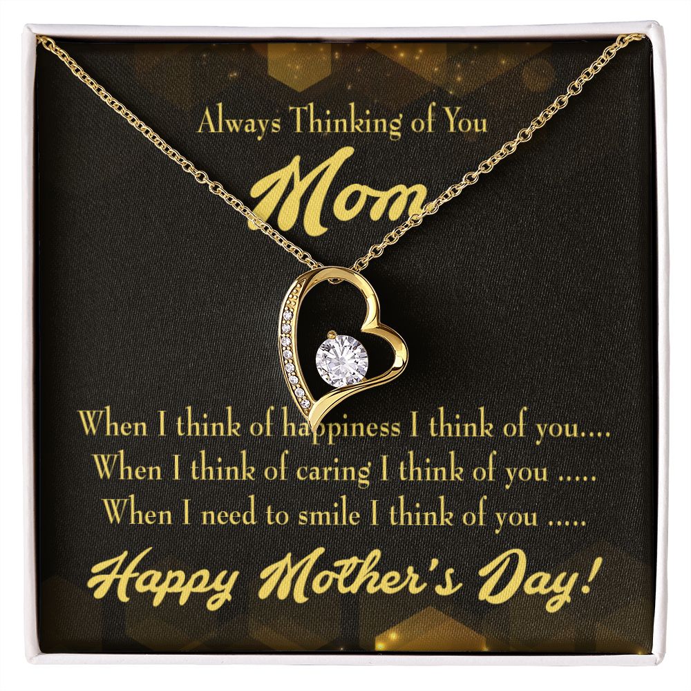 To Mom Thinking of You Forever Necklace w Message Card-Express Your Love Gifts