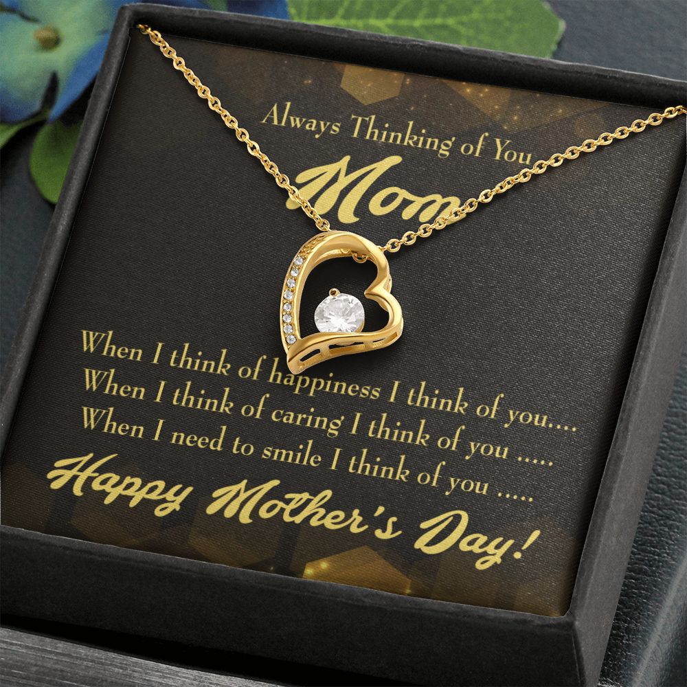 To Mom Thinking of You Forever Necklace w Message Card-Express Your Love Gifts