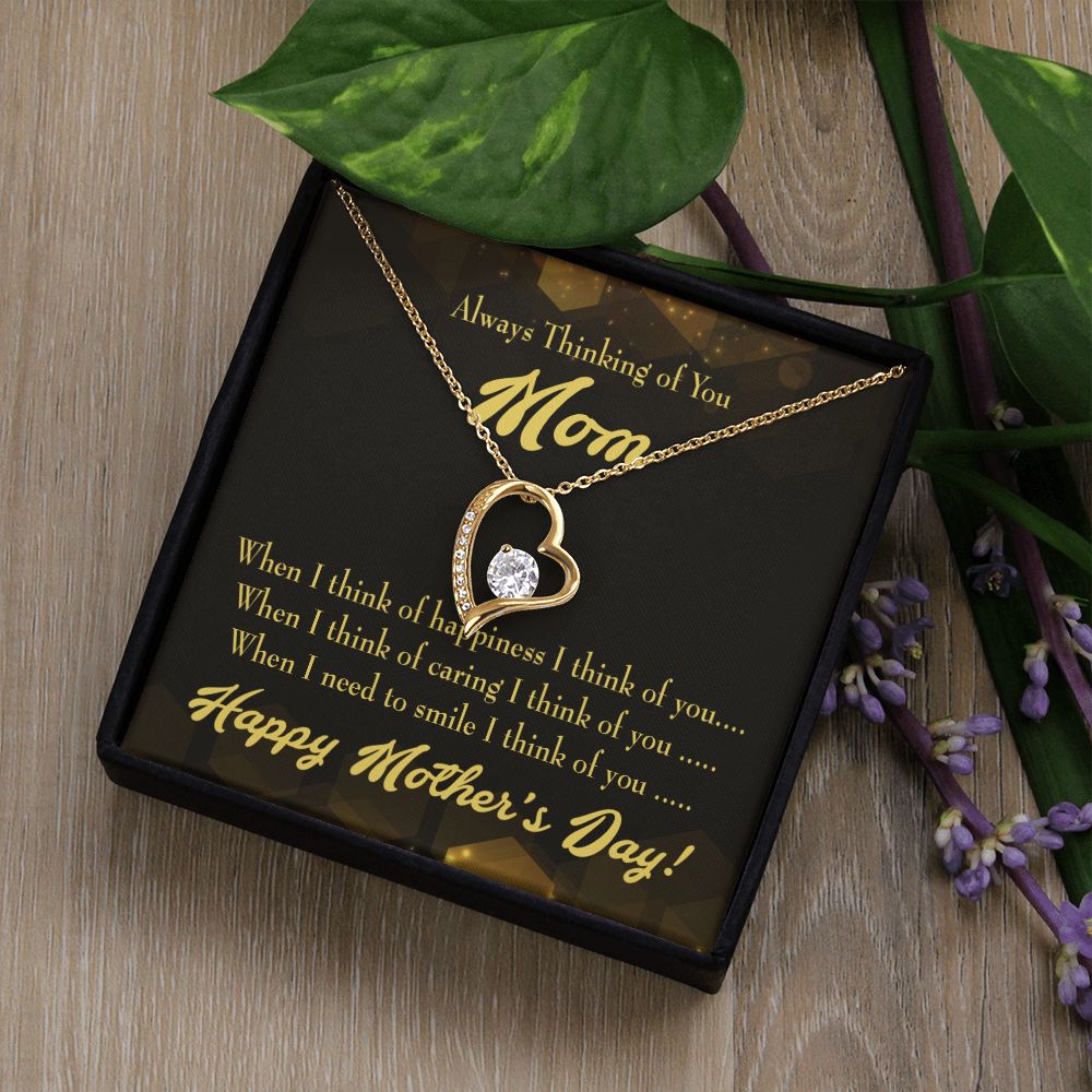 To Mom Thinking of You Forever Necklace w Message Card-Express Your Love Gifts