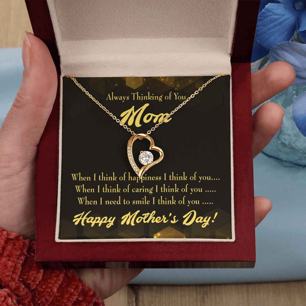 To Mom Thinking of You Forever Necklace w Message Card-Express Your Love Gifts