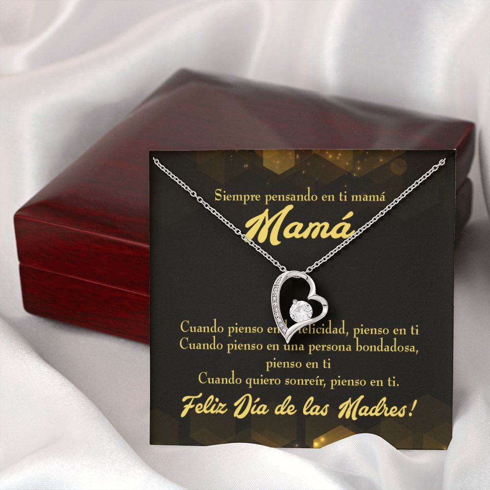 To Mom Thinking of You Spanish Forever Necklace w Message Card-Express Your Love Gifts