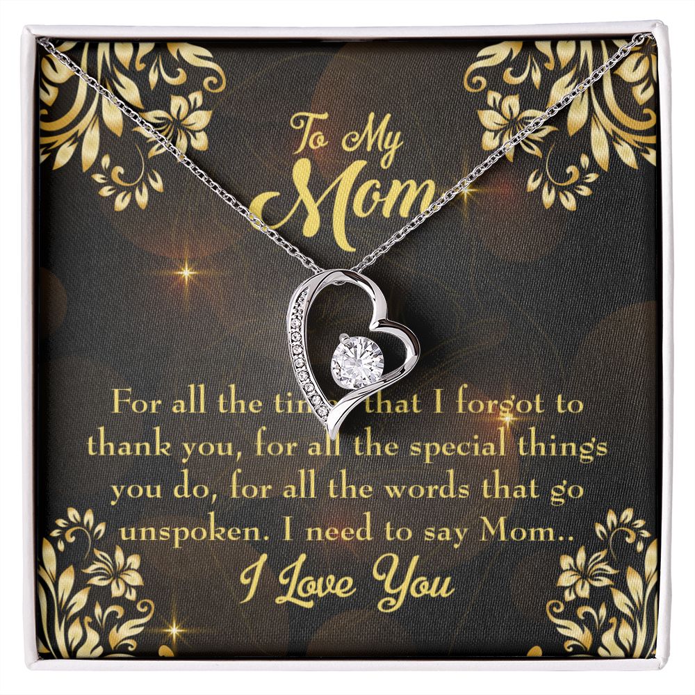 Mom Necklace €“ To My Mom Necklace Card Message €“ Interlocking Heart –  Rakva