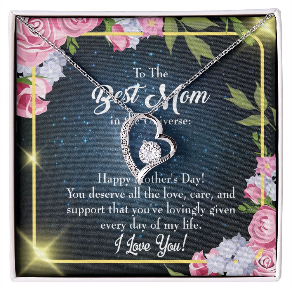 To Mom Universe Mom Forever Necklace w Message Card-Express Your Love Gifts