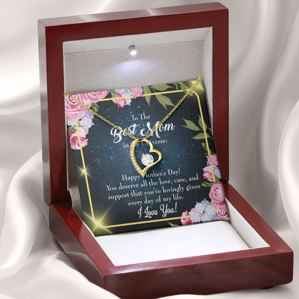 To Mom Universe Mom Forever Necklace w Message Card-Express Your Love Gifts