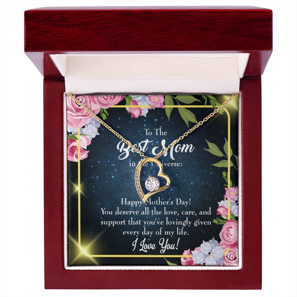 To Mom Universe Mom Forever Necklace w Message Card-Express Your Love Gifts