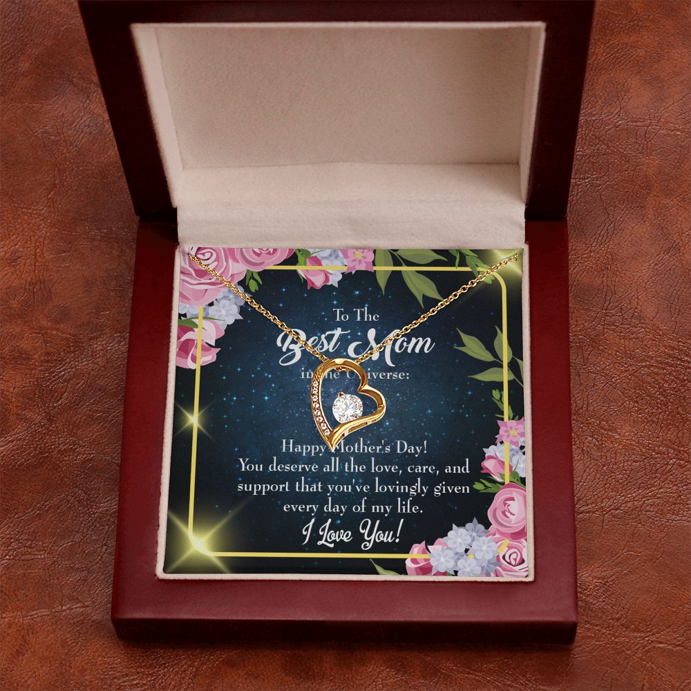 To Mom Universe Mom Forever Necklace w Message Card-Express Your Love Gifts