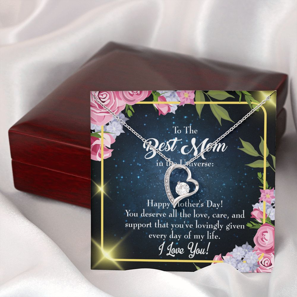 To Mom Universe Mom Forever Necklace w Message Card-Express Your Love Gifts