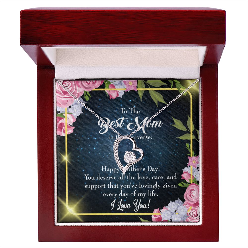 To Mom Universe Mom Forever Necklace w Message Card-Express Your Love Gifts