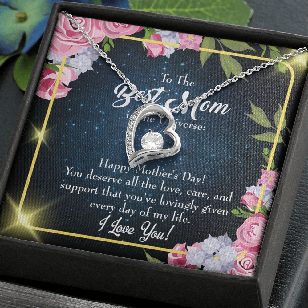 To Mom Universe Mom Forever Necklace w Message Card-Express Your Love Gifts