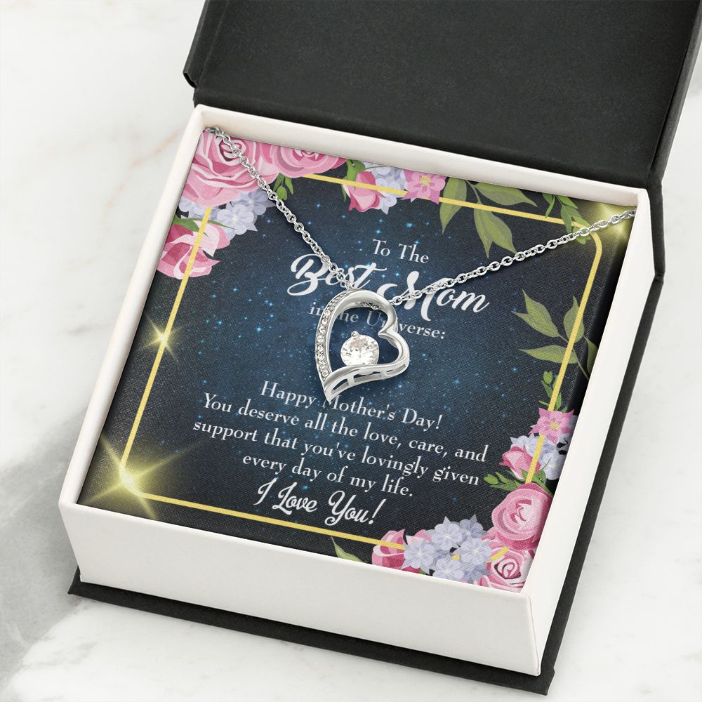 To Mom Universe Mom Forever Necklace w Message Card-Express Your Love Gifts