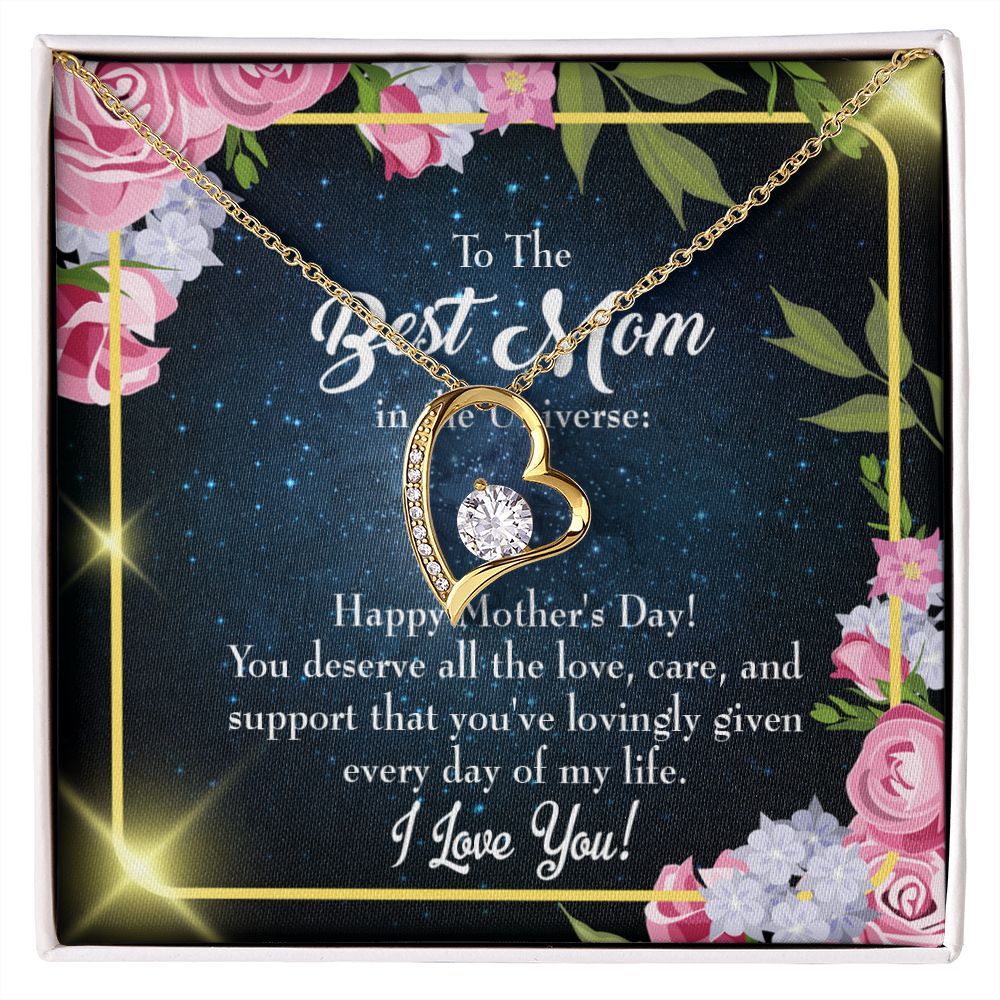 To Mom Universe Mom Forever Necklace w Message Card-Express Your Love Gifts