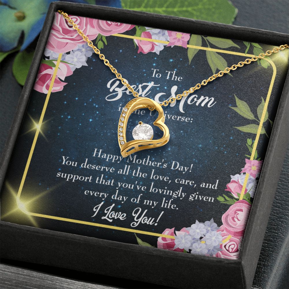 To Mom Universe Mom Forever Necklace w Message Card-Express Your Love Gifts