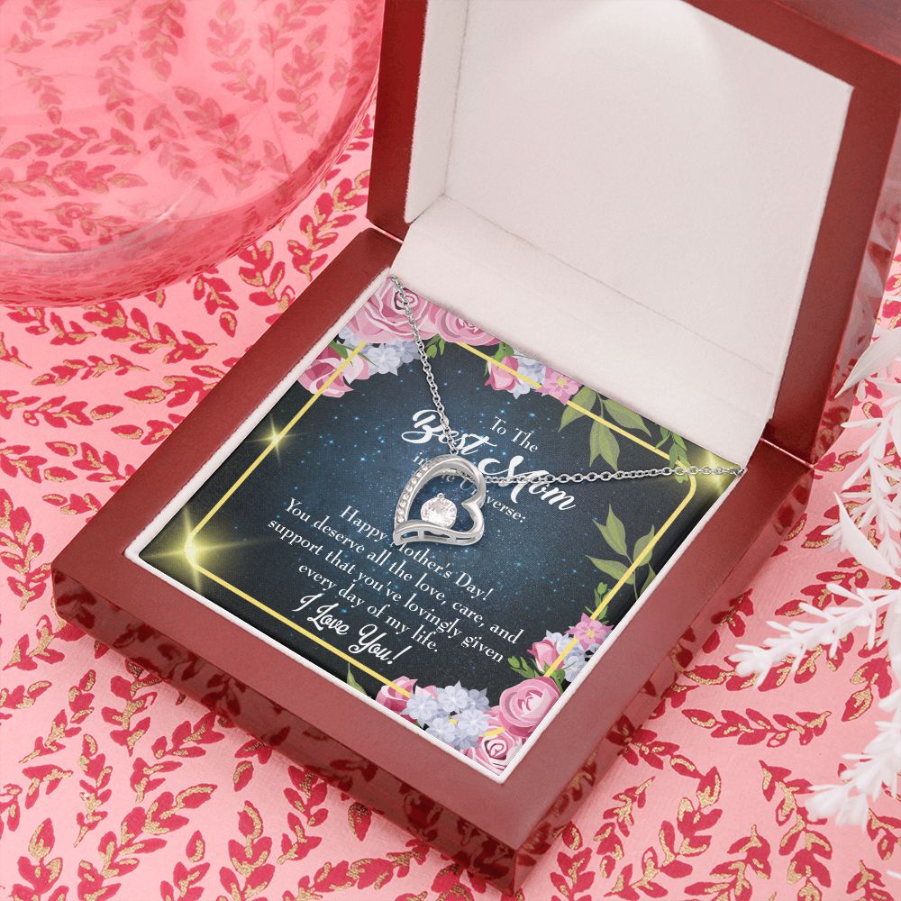 To Mom Universe Mom Forever Necklace w Message Card-Express Your Love Gifts