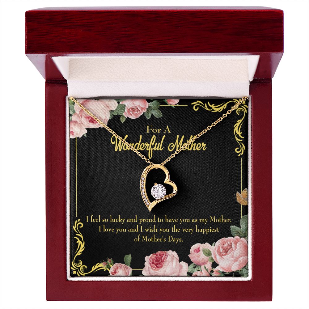 To Mom Very Happiest Forever Necklace w Message Card-Express Your Love Gifts