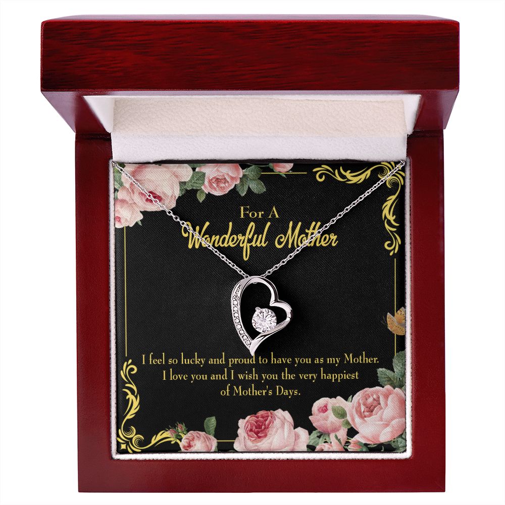 To Mom Very Happiest Forever Necklace w Message Card-Express Your Love Gifts