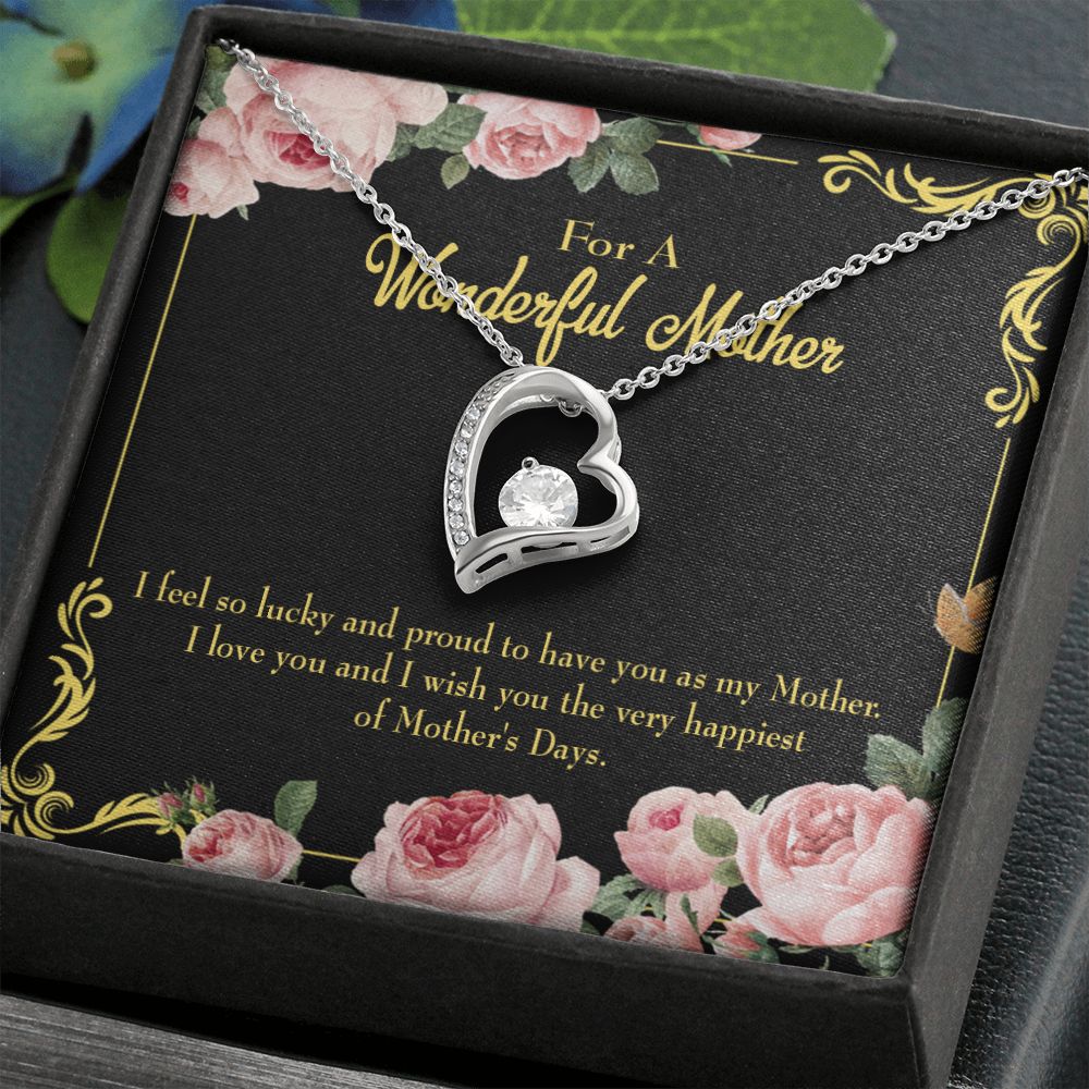 To Mom Very Happiest Forever Necklace w Message Card-Express Your Love Gifts