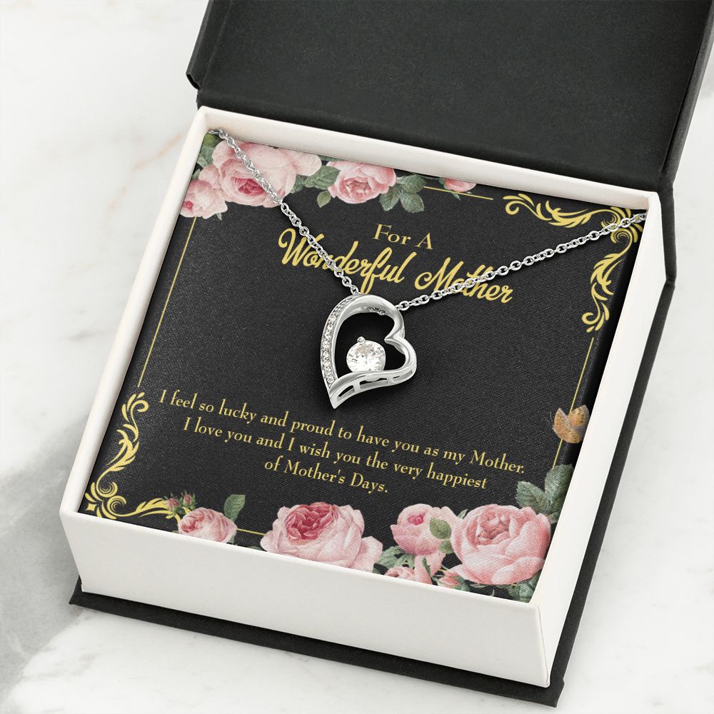 To Mom Very Happiest Forever Necklace w Message Card-Express Your Love Gifts