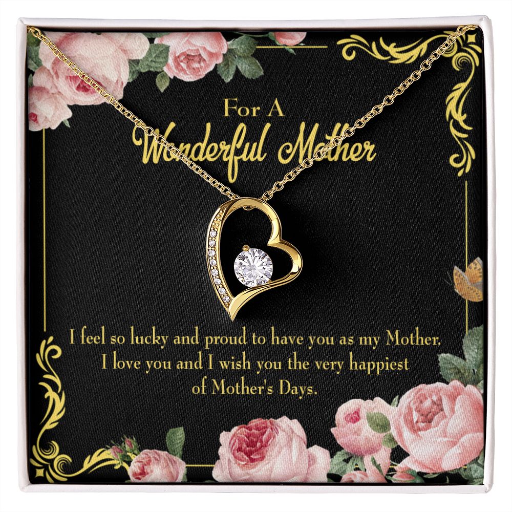 To Mom Very Happiest Forever Necklace w Message Card-Express Your Love Gifts