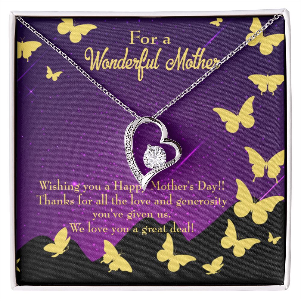 To Mom We Love Forever Necklace w Message Card-Express Your Love Gifts