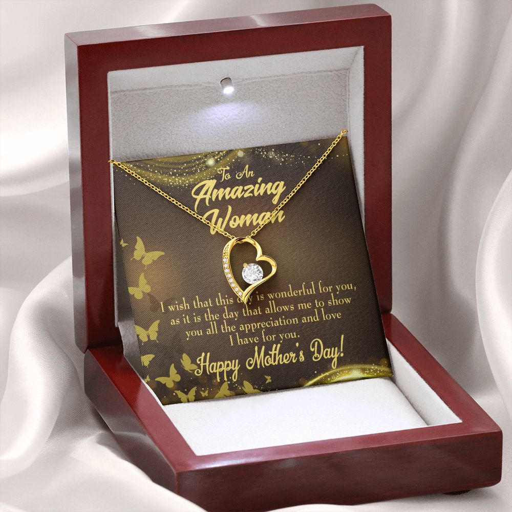 To Mom Wish This Day Forever Necklace w Message Card-Express Your Love Gifts